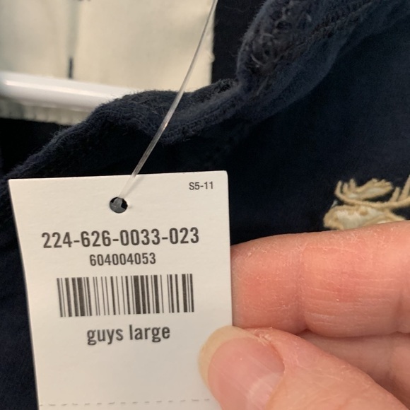 Abercrombie Kids Muscle Long Sleeve Henley in Navy/ logo Spell Out on Sleeve NWT - Picture 2 of 9